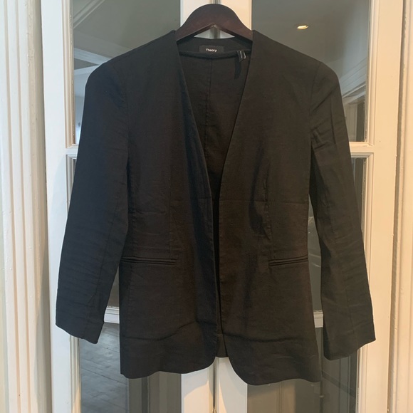 Theory Jackets & Blazers - Theory black linen blazer. Size 0